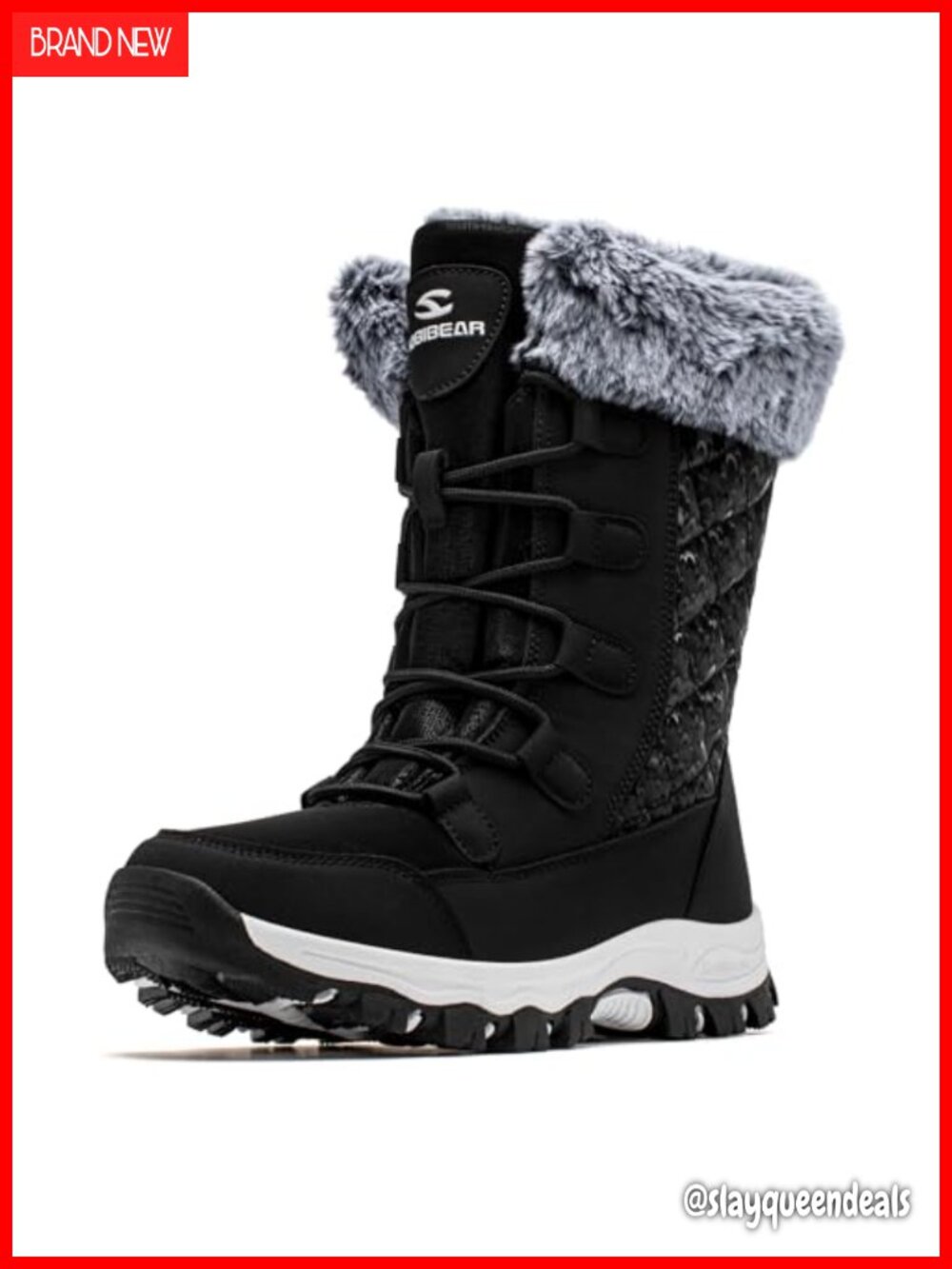 Winter Snow Boots Warm Faux Fur Lined Water Resistant Mid Calf
